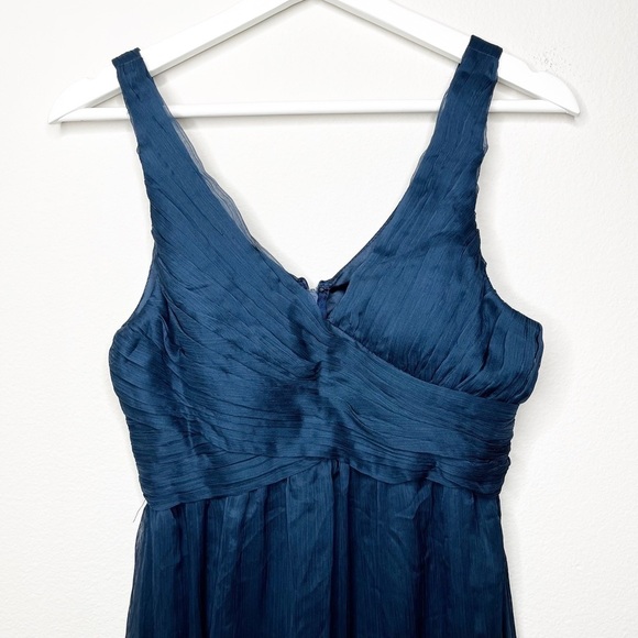 Anthropologie BHLDN Brigitte Chiffon Maxi Dress Gown Navy Blue - Picture 3 of 9